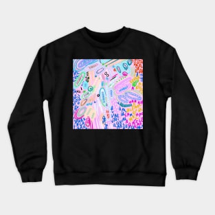 Pastel colors with shapes and numbers modern art expressionalism Crewneck Sweatshirt